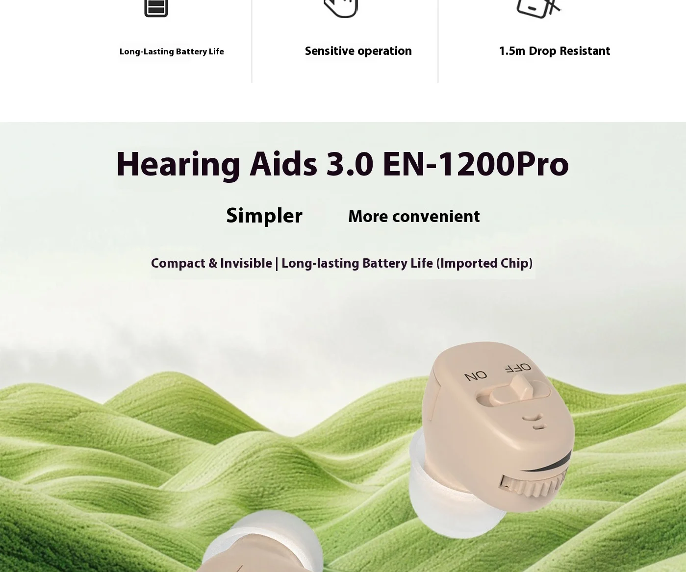 Battery Hearing Aid Invisible Deafness Digital Noise Canceling Professional Soun