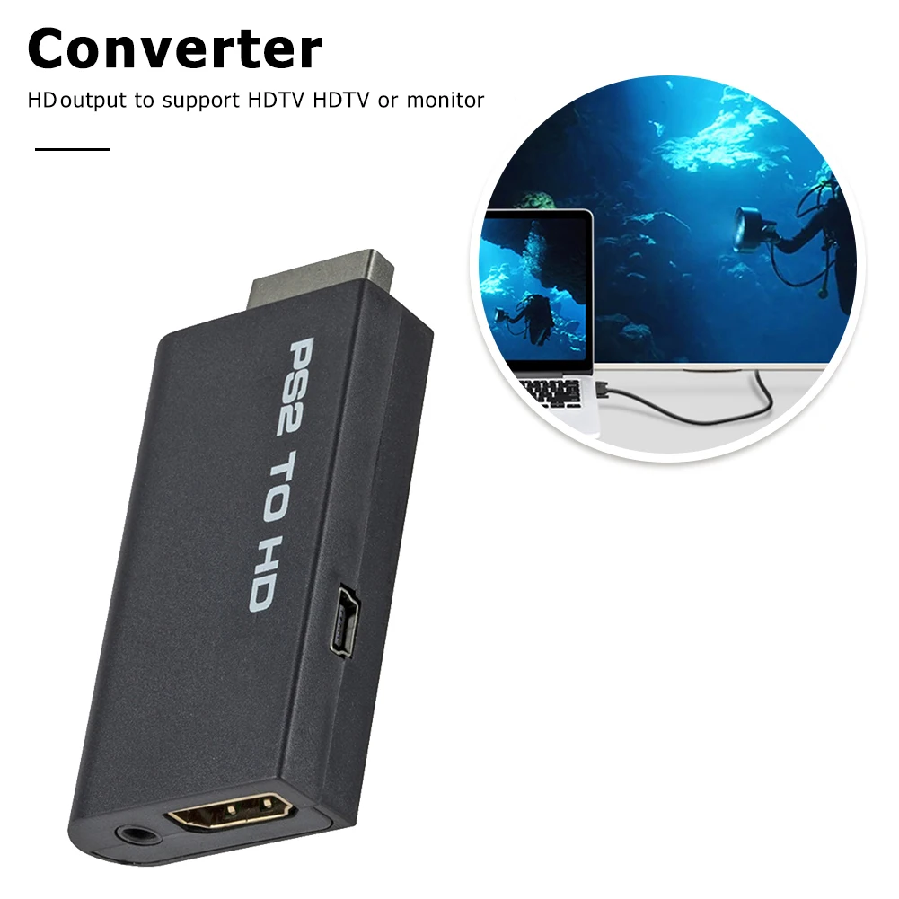 For Sony Playstation 2 Ps2 To Hdmi-compatible Video Converter Adapter With  3.5mm Audio Output Game To Hdmi-compatible Connector - Cables - AliExpress