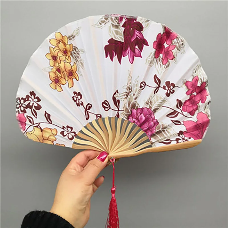 Japanese Style Folding Fan for Women, Craft Hanfu Accessories, Foldable Lady, Photography Props, Home Ornaments, 1Pc