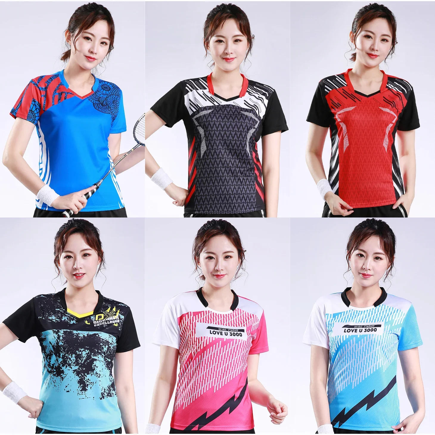 Quick drying badminton jersey set, women's tennis table tennis jersey, lapel, summer short sleeved men's sports team uniform, cu