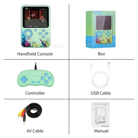 Game Console Handheld Game Consoles Built-in 500 Retro Classic Games AV Out Video Game Player Support 2 Player Gamepad