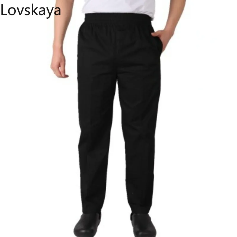hotel waiter work pants chef full elastic pants Chef kitchen overalls