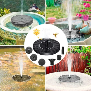 Fontana solare circolare Pompa Piscina esterna Fontana solare per bagno di uccelli Galleggiante Giardino Cortile Paesaggio Deco 1