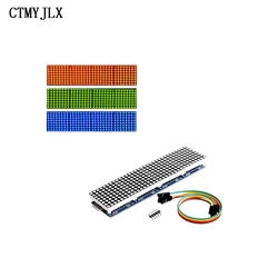 MAX7219 Dot Matrix Module For Arduino Microcontroller 4 In One Display with 5P Line Red Green Blue LED Display Board