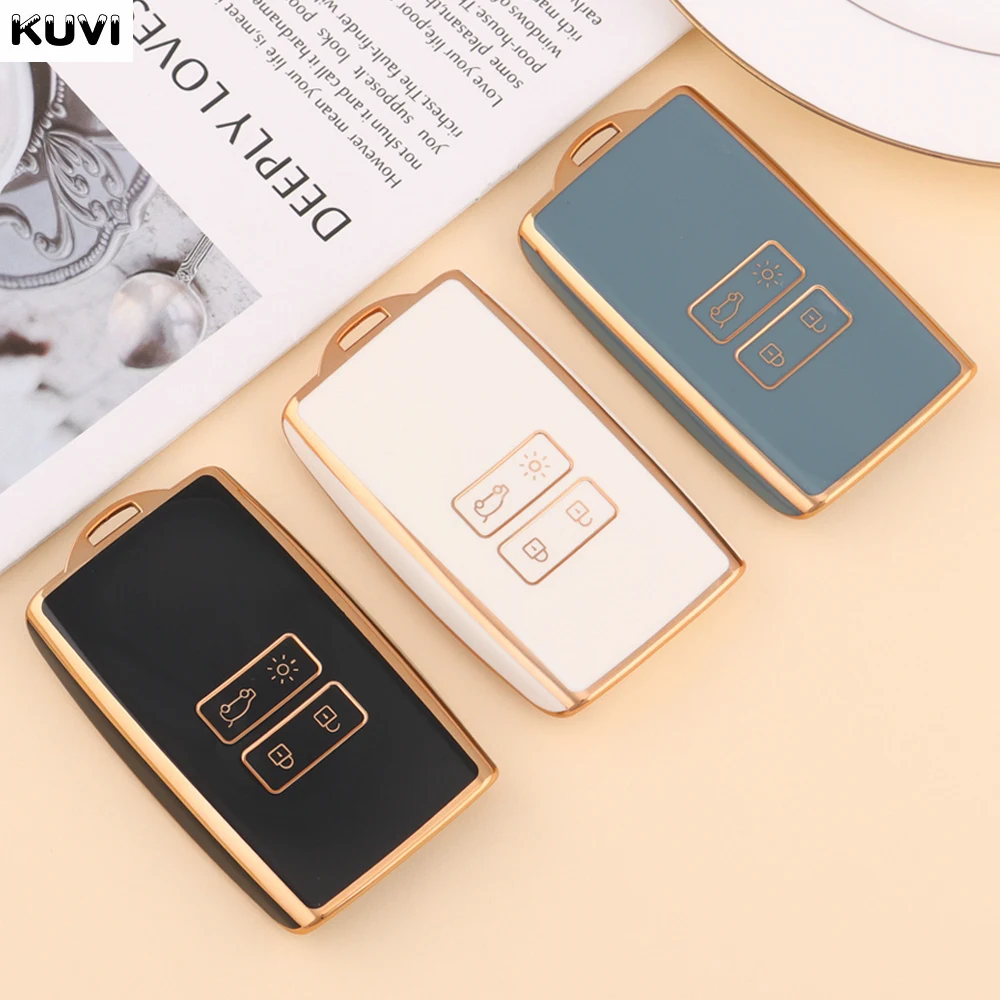 TPU Car Key Case For Renault Captur Megane Talisman Espace Clio Zoe Koleos Scenic 4 Arkana Dacia Sandero Card