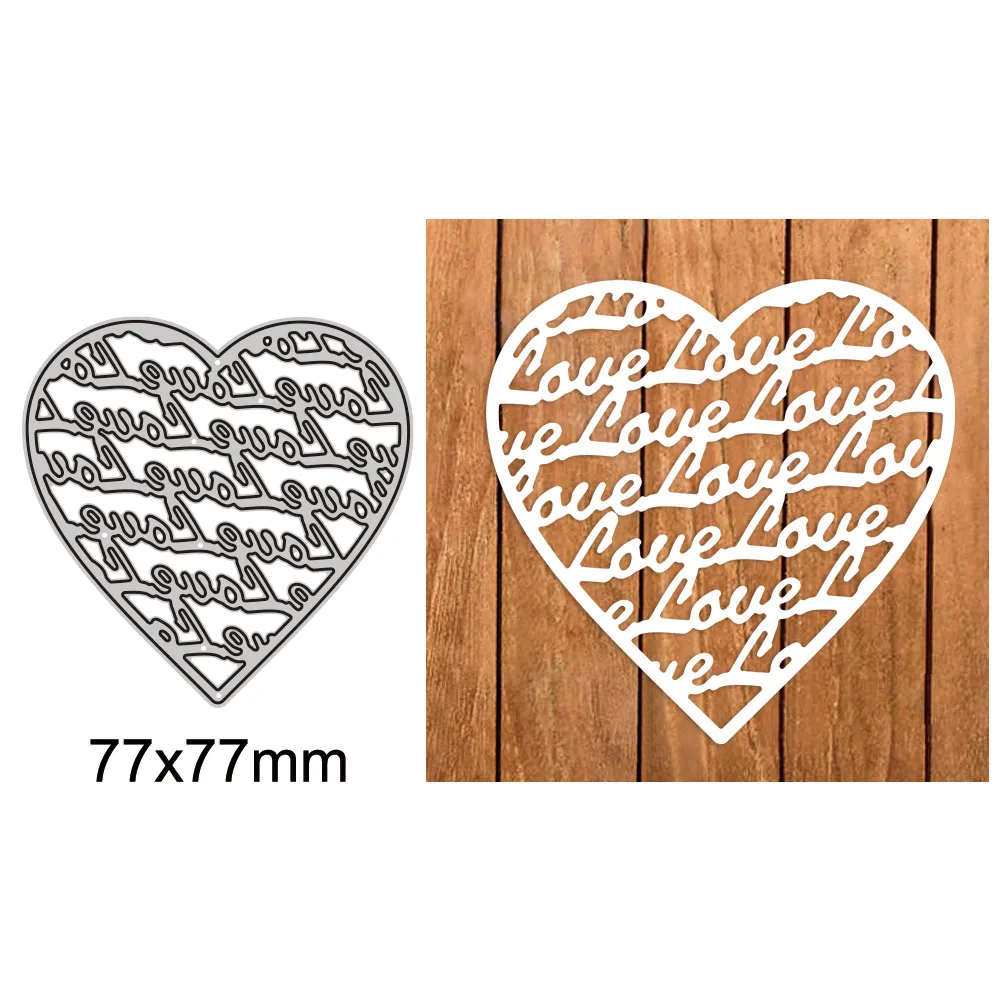 Heart Wors Birthday Metal Cutting Die Diecut Mould for Diy Molds Scrarpbooking Paper Cards Making Cuts Crafts