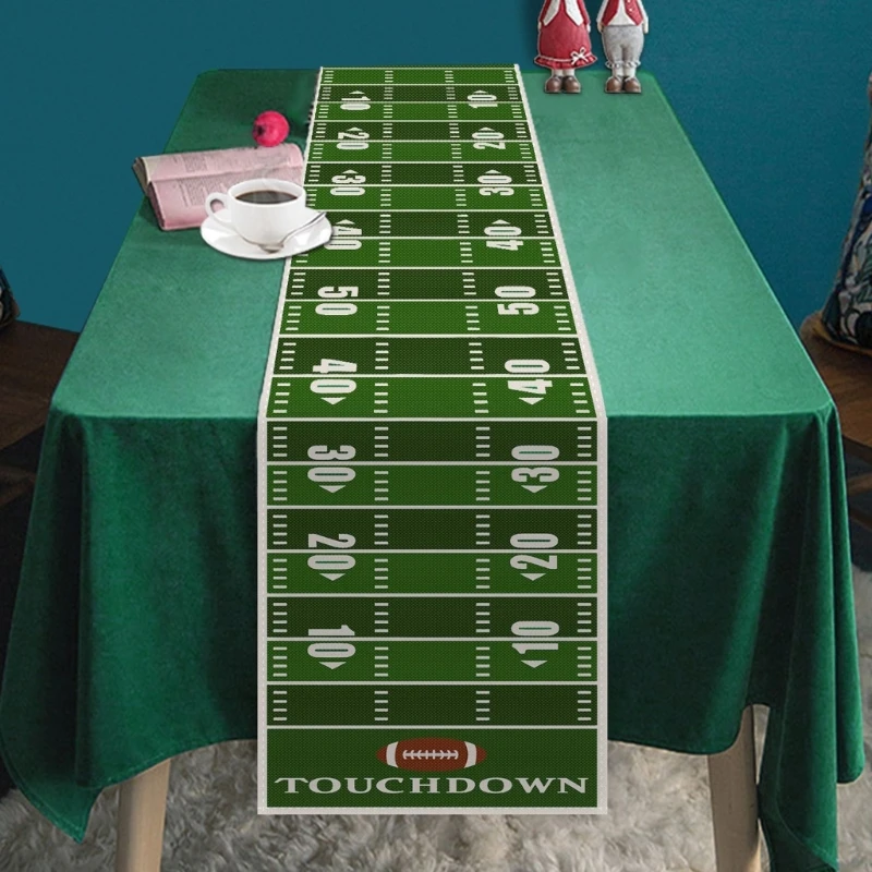 American Football Table Runner Decoration Football Courts Table Runner Long Grass Tablecloth Football Party Drop Shipping