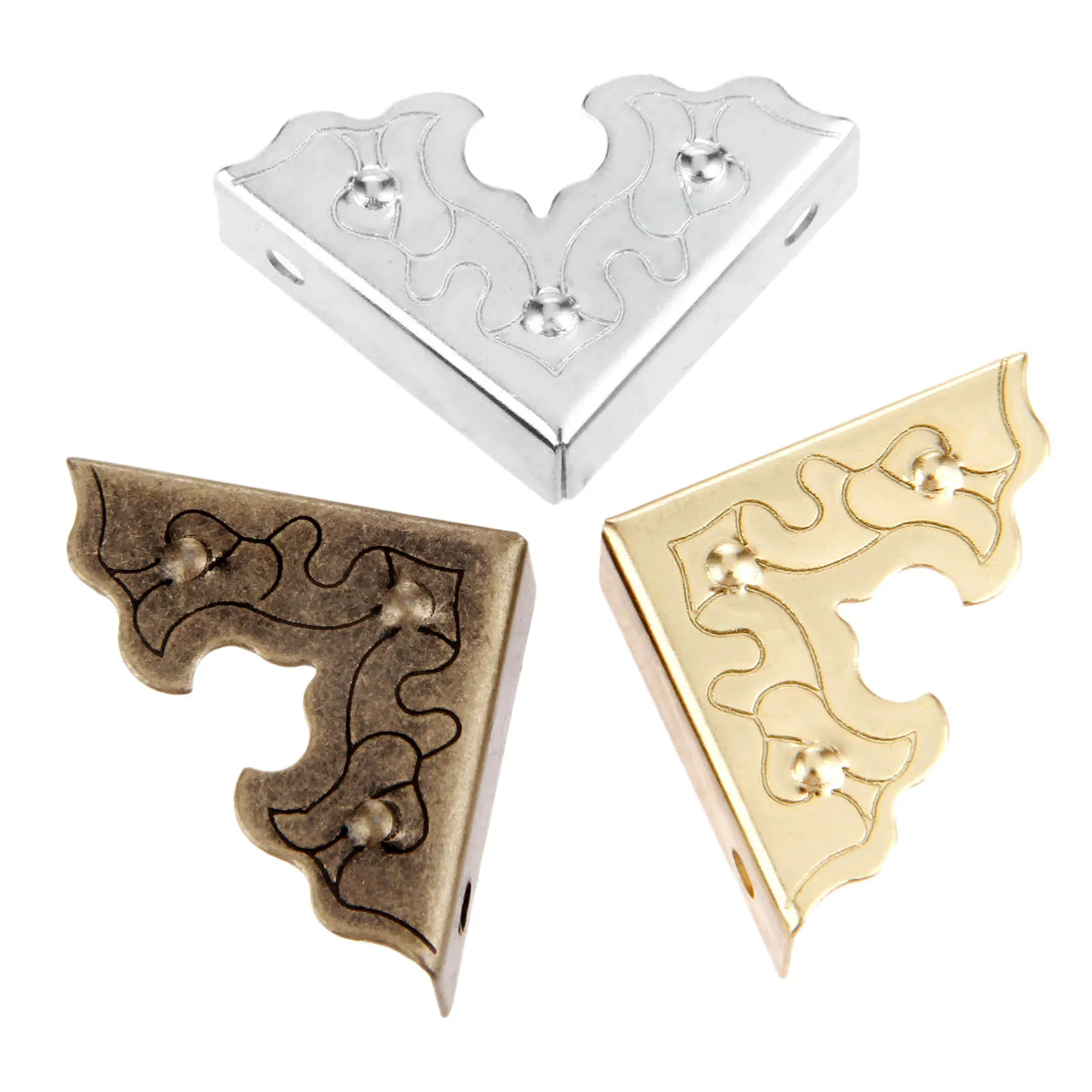 Furniture Corner Protector 10Pcs Antique Furniture Fittings Metal Crafts Jewelry Box Edge