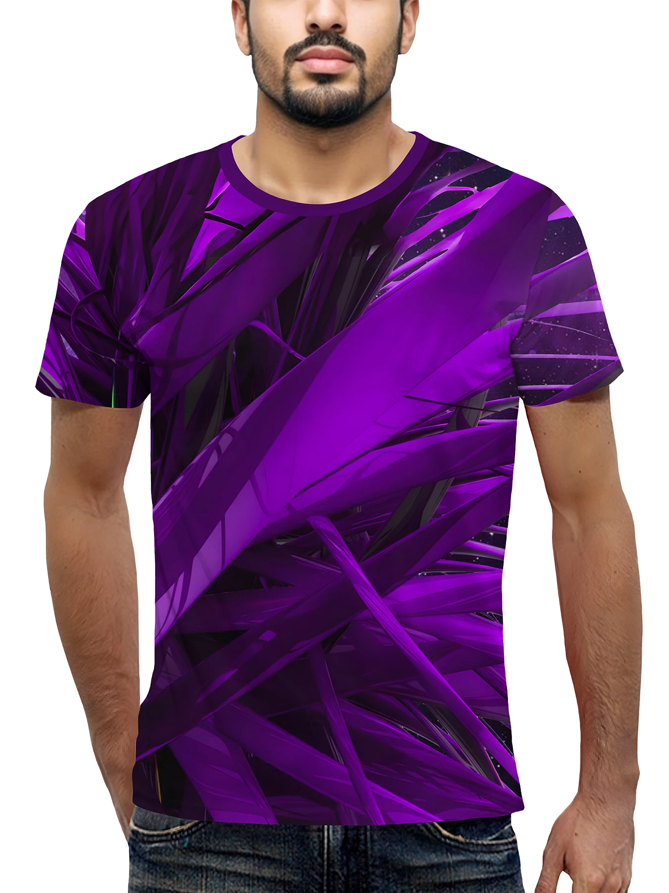 

Trendy 3D Print Men's Lightweight Short Sleeve T-shirt For Summer Outdoor Crew Neck Polyester Unisex Casual Streetwear Funny Tee