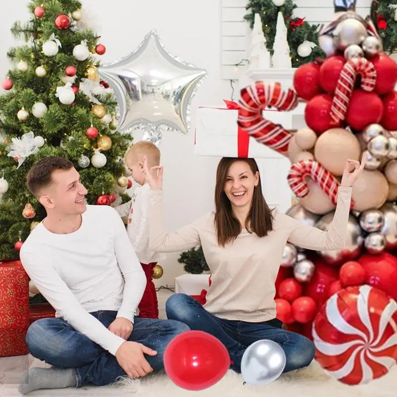 

Рождественские воздушные шары, стоячие Рождественские шары в комплекте, рождественские красные фотообои для домашних подъездов во дворы, супермаркеты