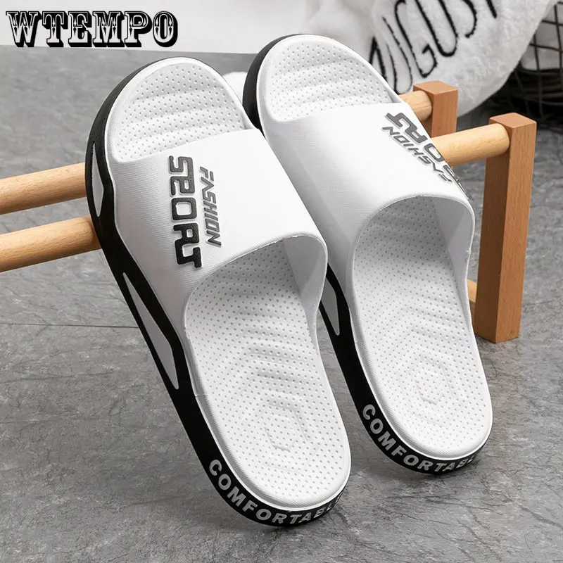 

WTEMPO Men's and Women's Summer Indoor Bathroom Bathing Anti-slip Slippers Anti-odor Outside Wear Couple Sandals Silppers Men