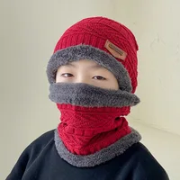 Enfants chaud tricoté chapeau écharpe ensemble enfants automne hiver chapeau doux tricoté Bonnet infantile enfants chapeau pour garçons filles 6