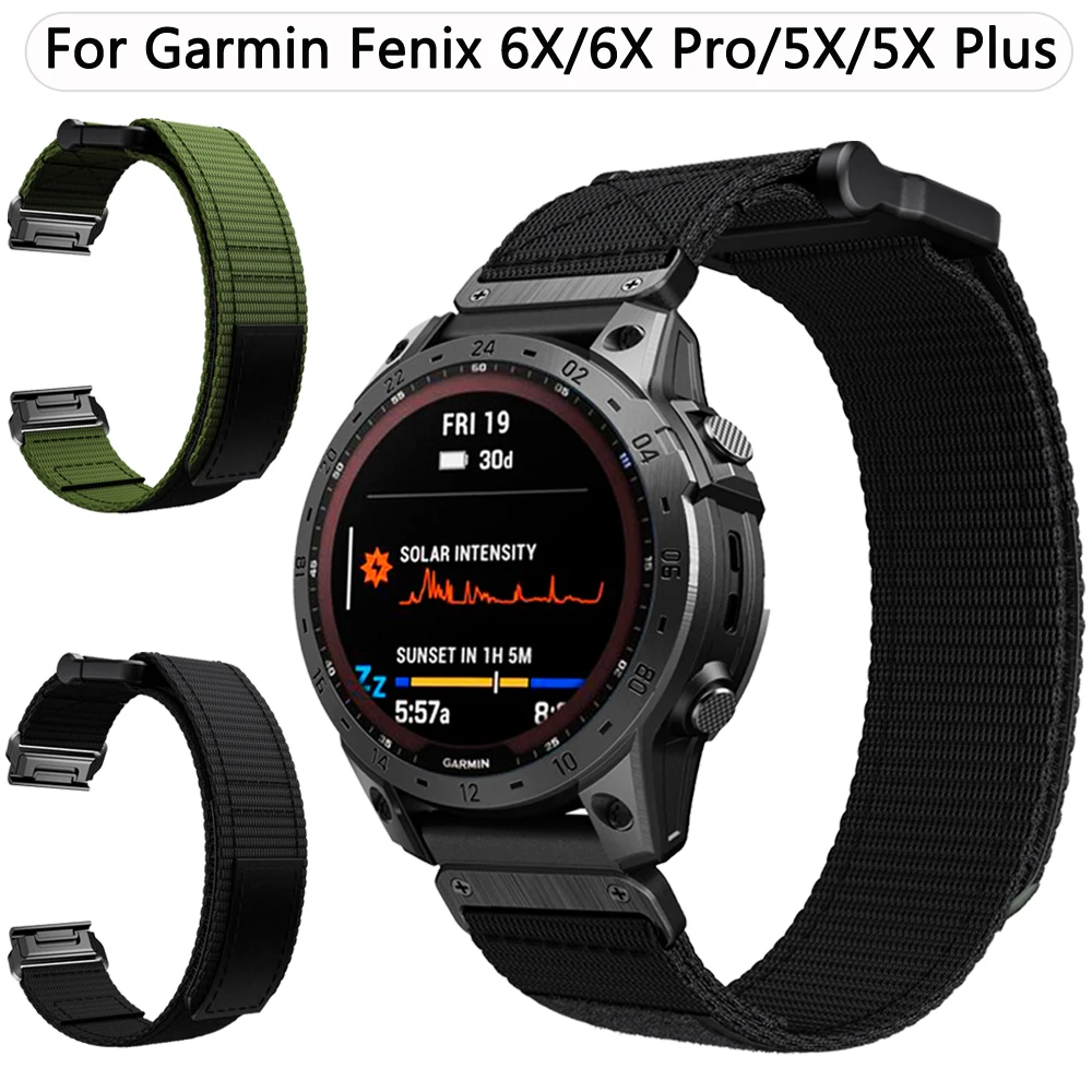 26mm Nylon Watchband For Garmin Fenix 6x Pro 5x Plus 7x Smart Watch Strap 3hr Quick Release