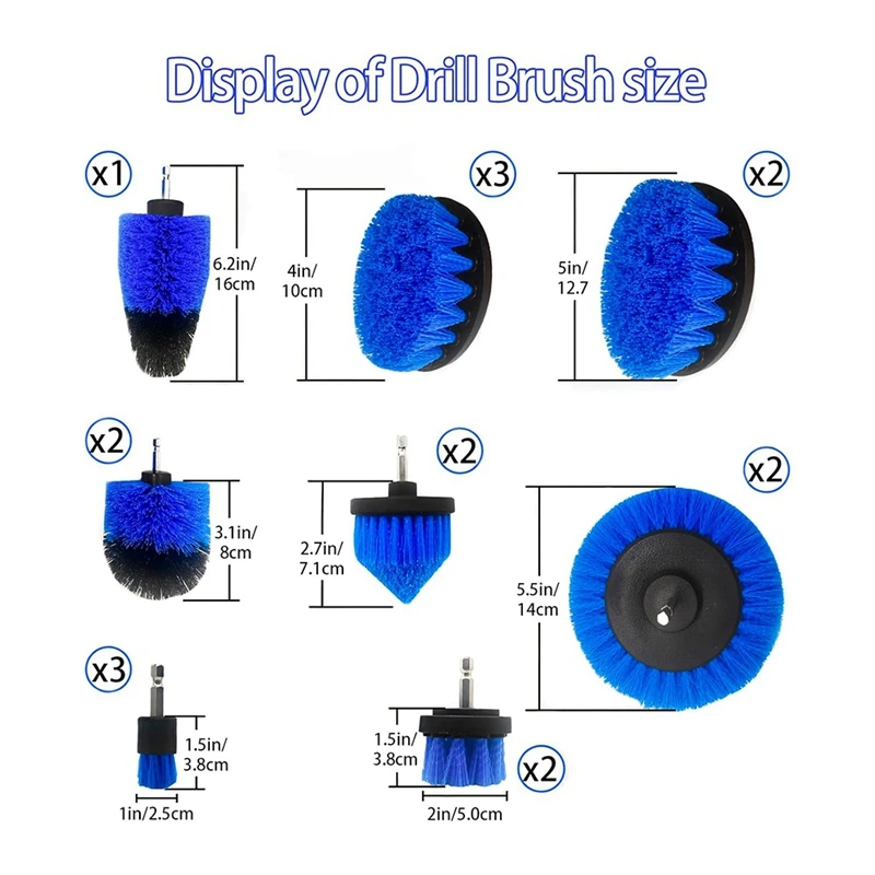 Drill Brush Attachment Set Spare Parts Accessories 27-Piece Electric Scrubber Cleaning Kit For Tub, Extension Attachment 6