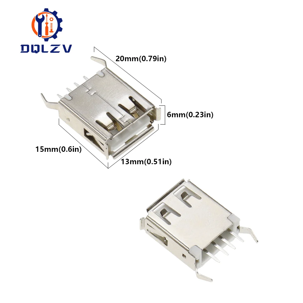 USB 2.0 인터페이스 커넥터 소켓 유형 A 암형 180도 DIP 직선 바늘 용접 와이어 PCB DIY