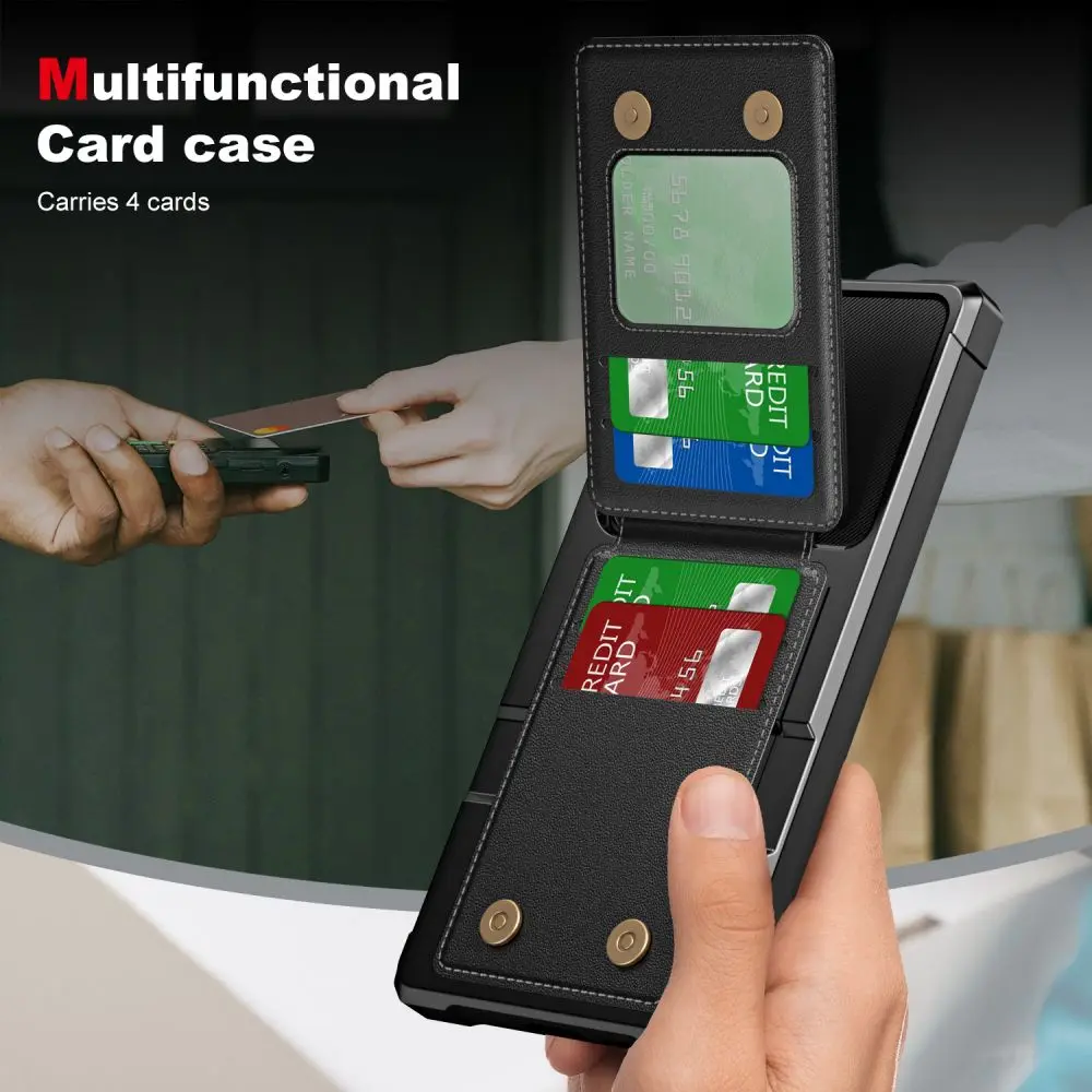 Pung-etui til Samsung Galaxy S24 S23 S22 S20 Ultra Plus FE A34 A54 A53 Læderkortlomme Flipcover Blødt Luftpude-cover_voghion.com