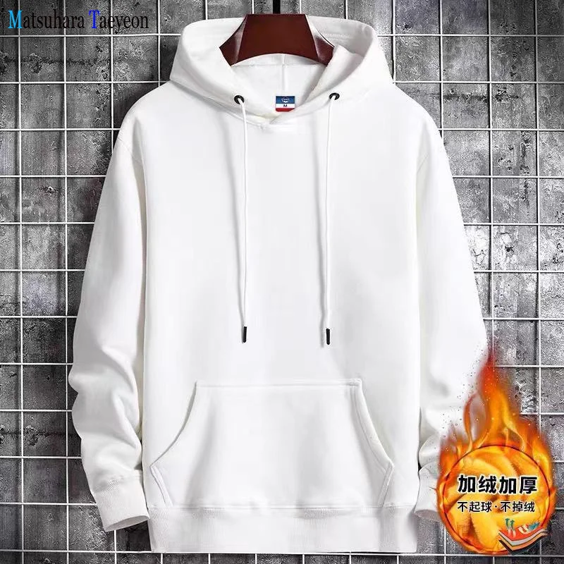 

Fashion Men's Hoodie Warm 2022 Autumn Winter New Male Casual Hoodies Sweatshirts Men's Solid Color Hoodies Sweatshirt Tops