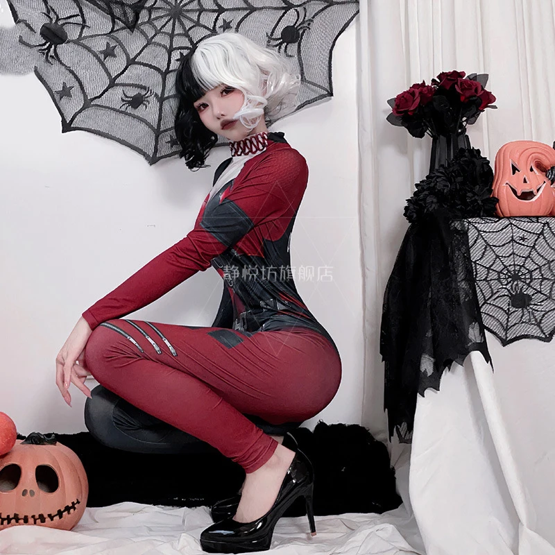 Sexy Cosplay Spicy Clown Bodysuit Nightclub Bar Uniform Temptation Performance Disfraz Anime Halloween Costumes Women Y2k