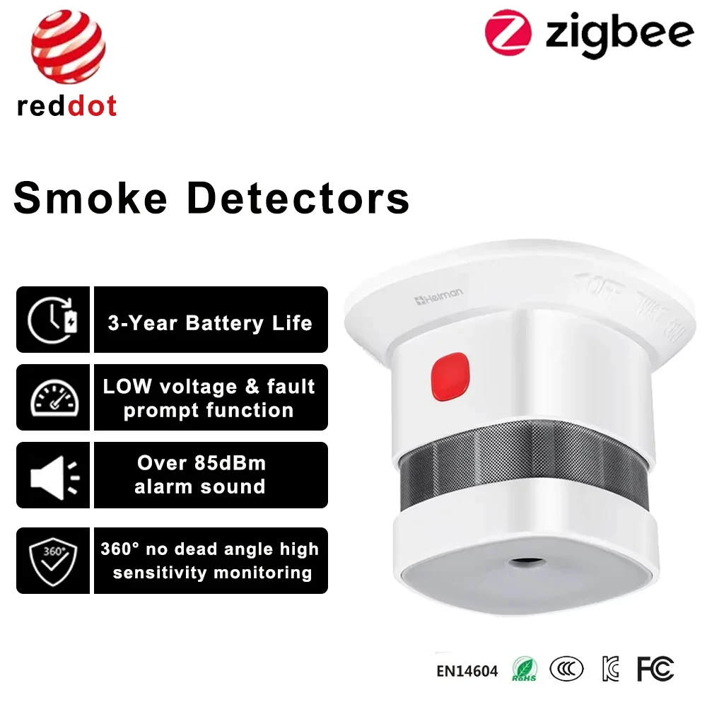 Powerful Zigbee Smoke Detector With 3 Year Battery Safety