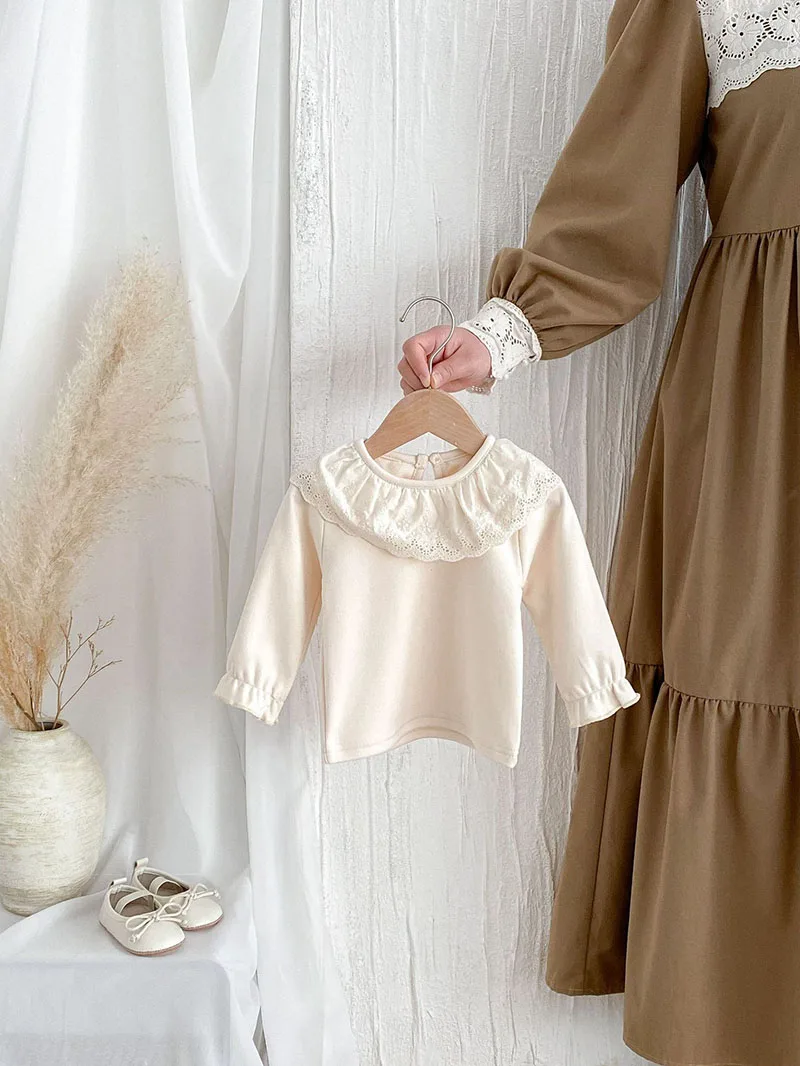 Description Picture 5 of itemBaby Cute Undershirts 0-3T Toddler Lace Collar Bottoming Shirt Infant Girls Outwear Tops