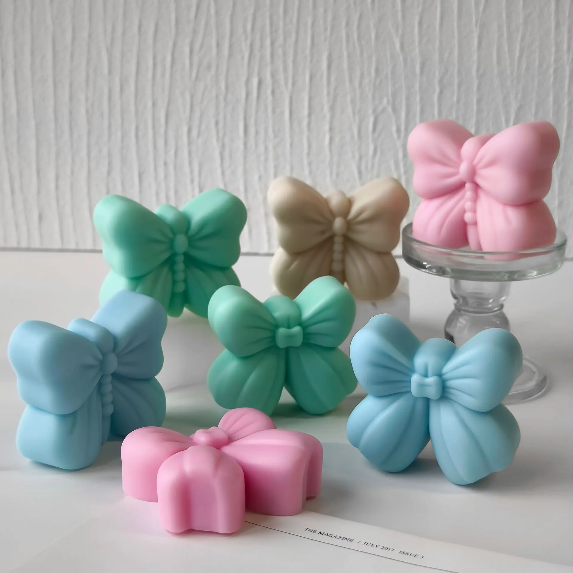 Silicone Candle Mold Butterfly Aroma Candle Plaster Ornament Mould Handmade Soap Soy Wax Candle Making Supplies DlY Bow Tie