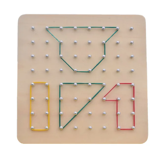 Montessori Baby Creative Toy Graphics Rubber Tie Nail Boards with Cards Childhood Education Preschool Kids Toys Educational 6