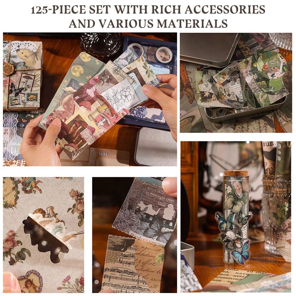 Scrapbooking Books Set Themed Gift Boxes DIY Diary Album Stickers Material Paper Journaling Set Students Stationery Supplies