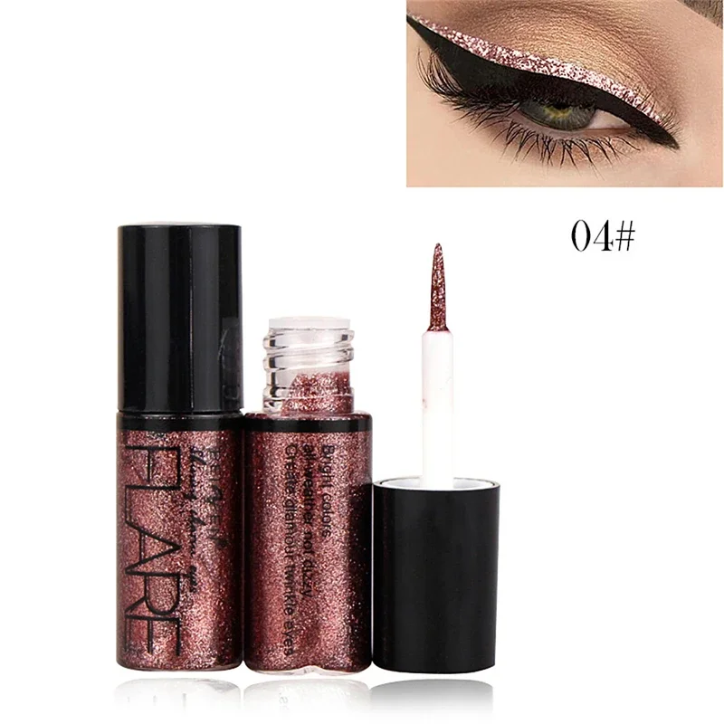 Professional Shiny Liquid Glitter Eyeliner for Women Pigment Silver Rose Gold Color Cosmetics Makeup