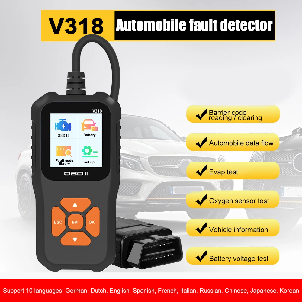 V318OBD2ScannerCarFaultDiagnosticInstrumentEngineReadingClear