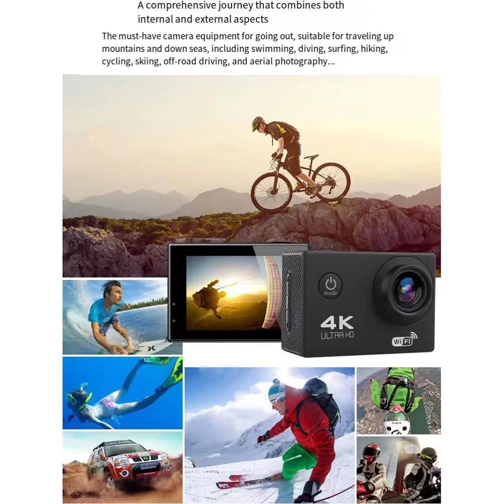 Caméra Action 1080p Étanche 30m WiFi Écran 2"
