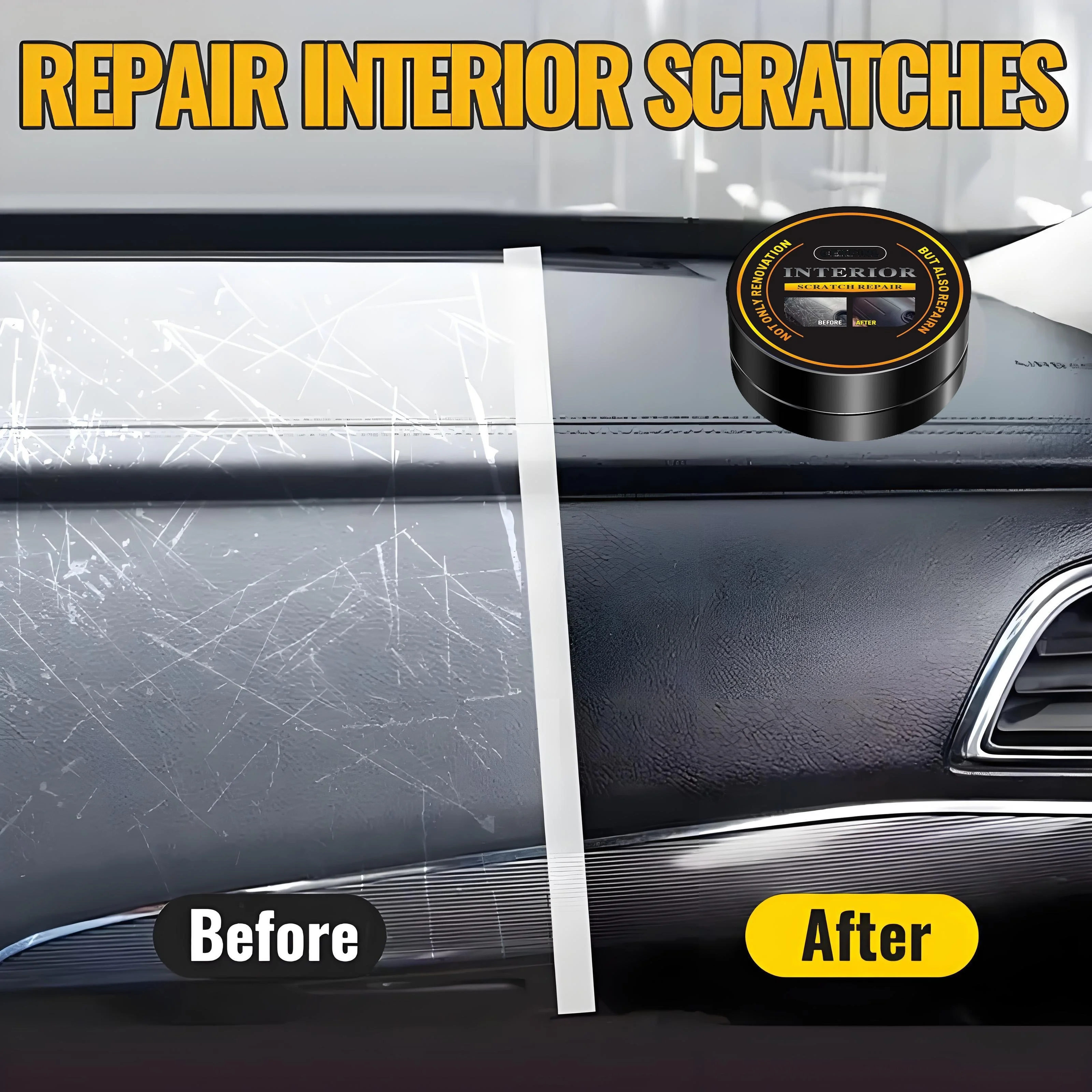 Car Interior Plastic Restoration Kit - Scratch Repair & Maintenance，Tire Protector & Shine，Anti-Aging Maintenance 6