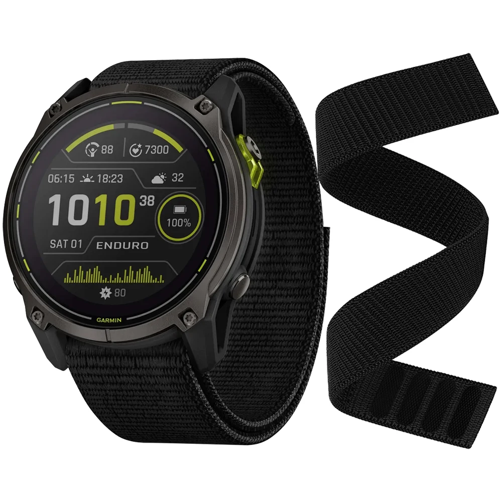 Garmin Fenix ​​8 E 7 7X 6X Pro/Epix Pro Gen 2 47mm 51mm/Enduro 2 3/Forerunner 965 시계 밴드용 후크 루프 22mm 26mm 나일론 스트랩