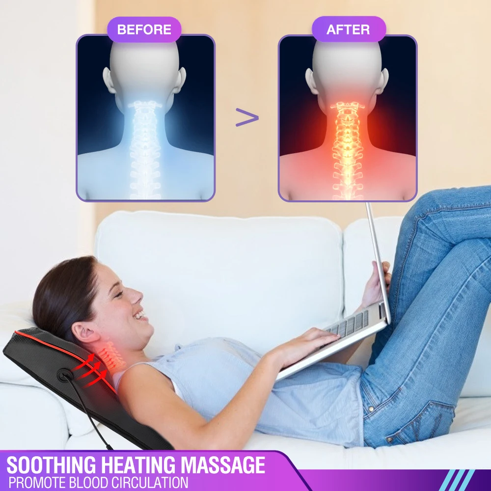 Massage pillow for back, neck and shoulders with heating / Electric ro –  Wesley & Olivia