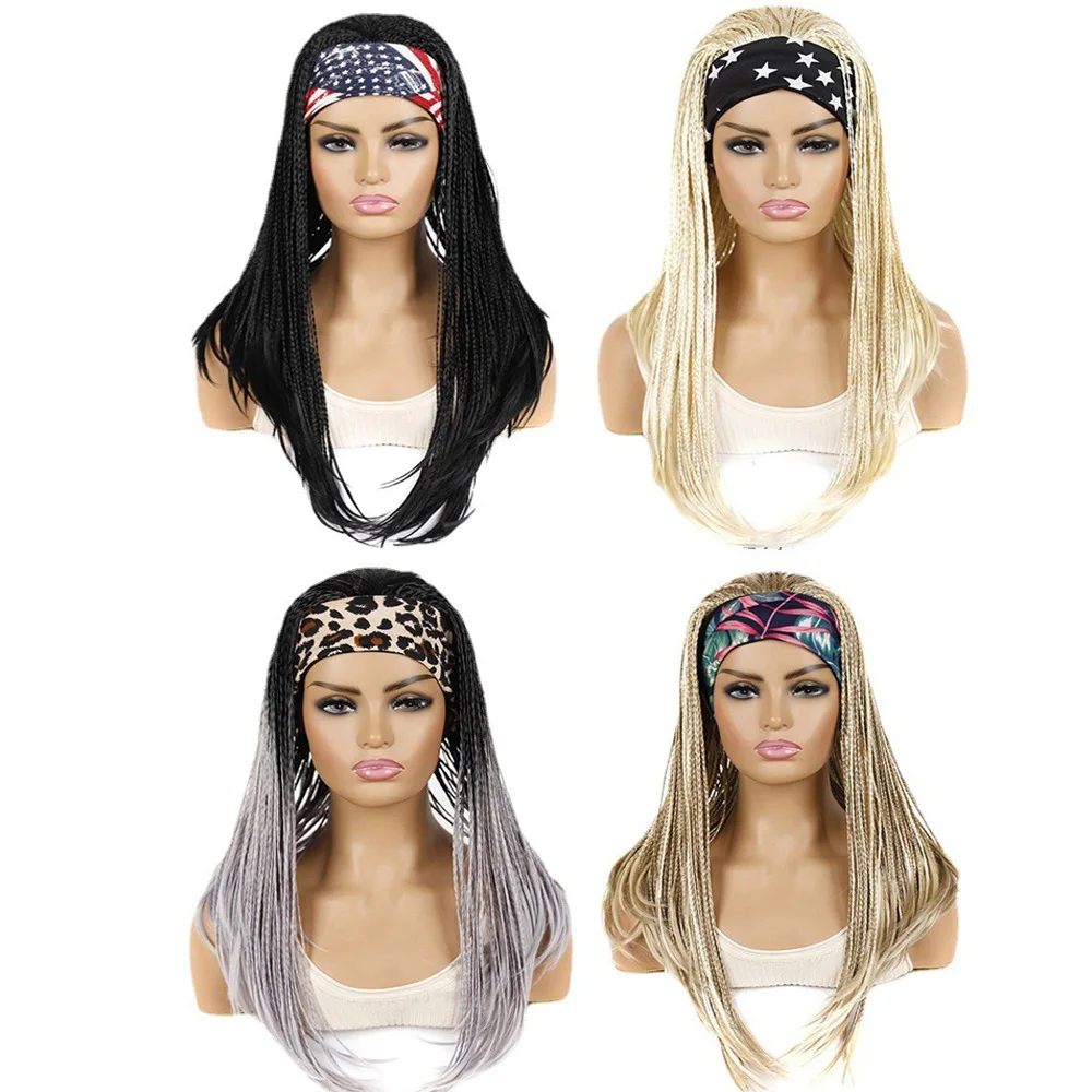 OUCEY Synthetic Wig Female Headband Wigs for Women Gray/613/Black Braided Wig Braid African Good Quality Headband