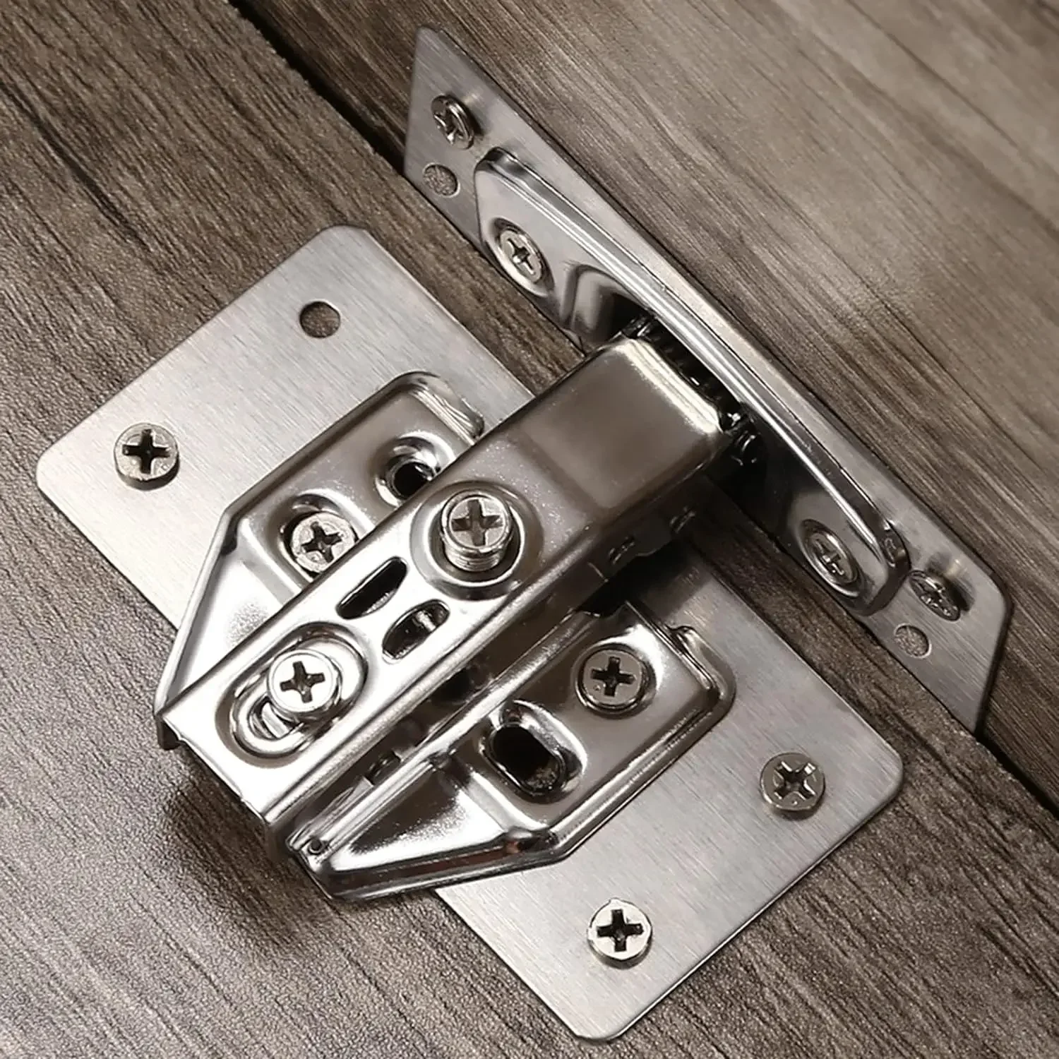 Hinge Repair Plate Stainless Steel Door Hinges Furniture Hinge Cabinet Door Hinges Cabinet Hinges 2/16pcs Hinge Repair Plate Cupboard Door Hinge Mounting Tool Furniture Cabinet Hardware Stainless Steel Fixing Plate Kits