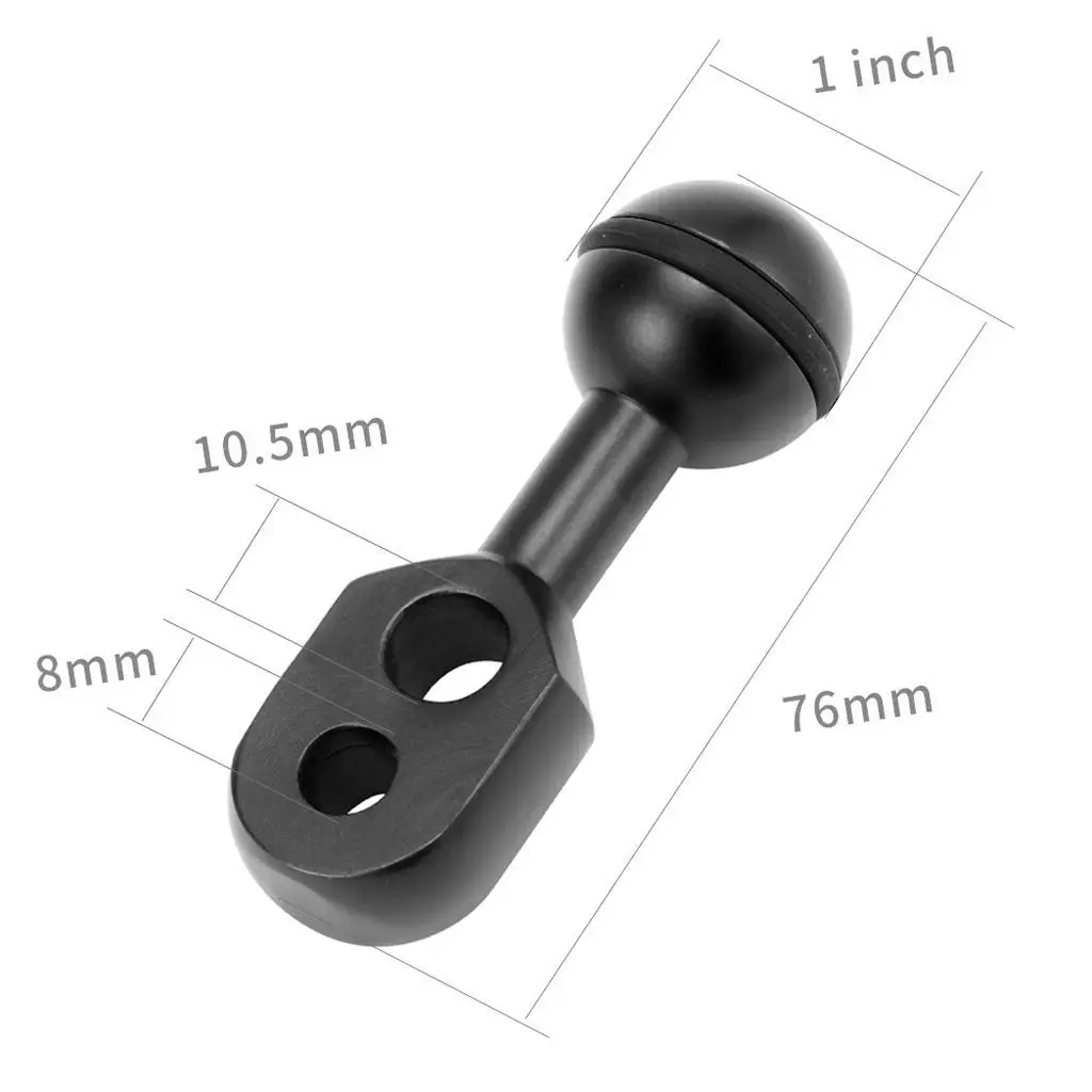 볼 헤드 베이스 내구성 플라스틱 1인치 YS 조인트 암 어댑터 클램프 (수중 하우징 스트로브 라이트 시스템용)