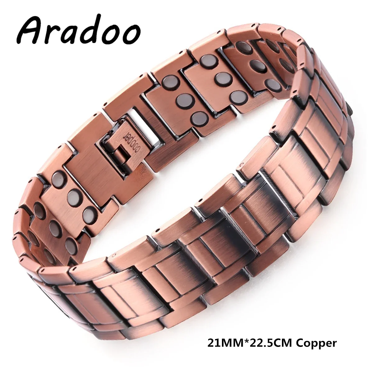 

ARADOO Pure Copper Magnetic Therapy Bracelet Titanium Steel Men's Adjustable Bracelets Link With Regulator