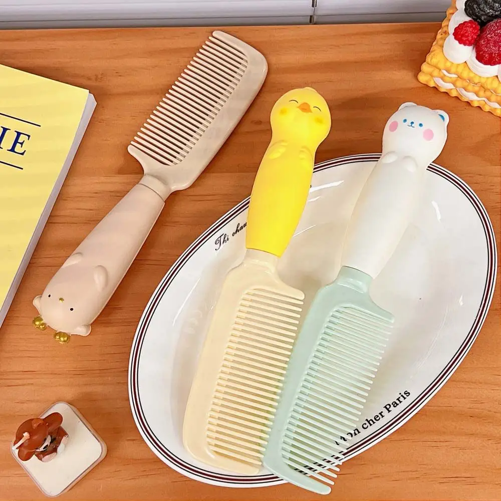 

Kids Kawaii Bear Hairdressing Chick Press Handle Women Hair Comb Cartoon Comb Hair Styling Tool Handle Hair Brush