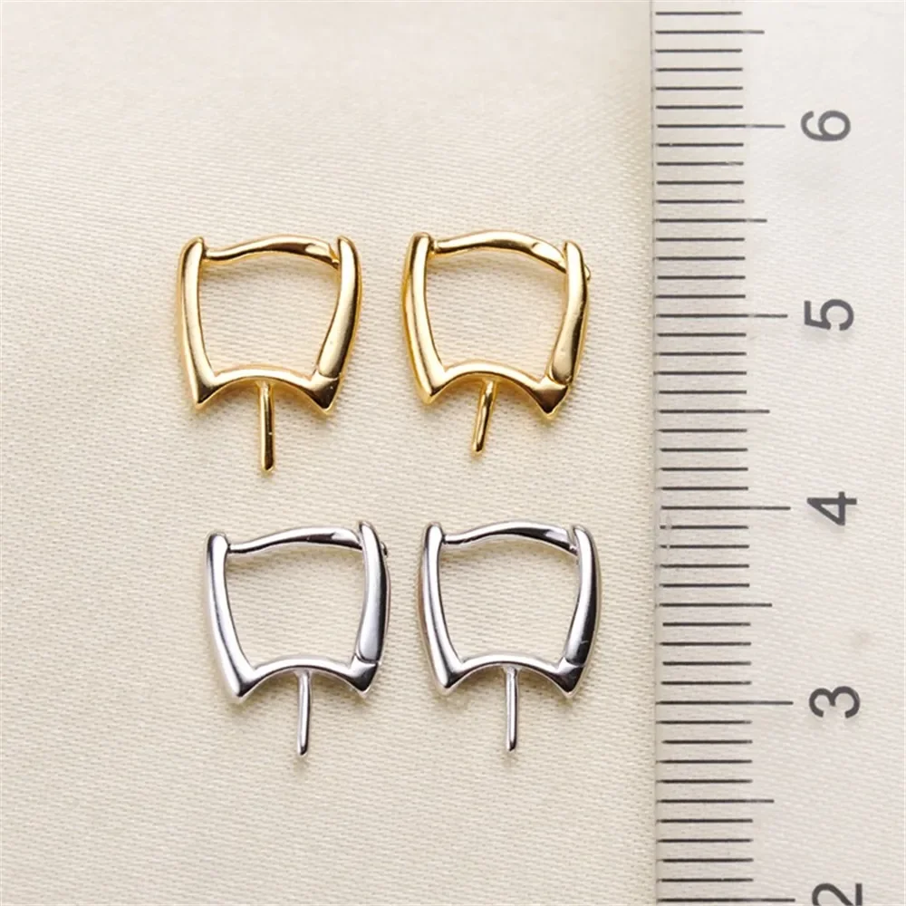 진주 귀걸이 DIY 액세서리 빈 거치대 S 절묘한 K 골드 귀걸이, 쌍 핏 8-10mm 라운드 진주 E227