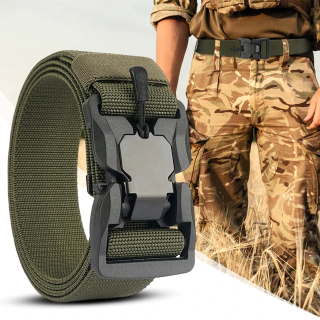 Acheter Ceinture tactique réglable pour l'extérieur, ceinture militaire en  Nylon pour hommes, ceinture en toile de l'armée, boucle automatique