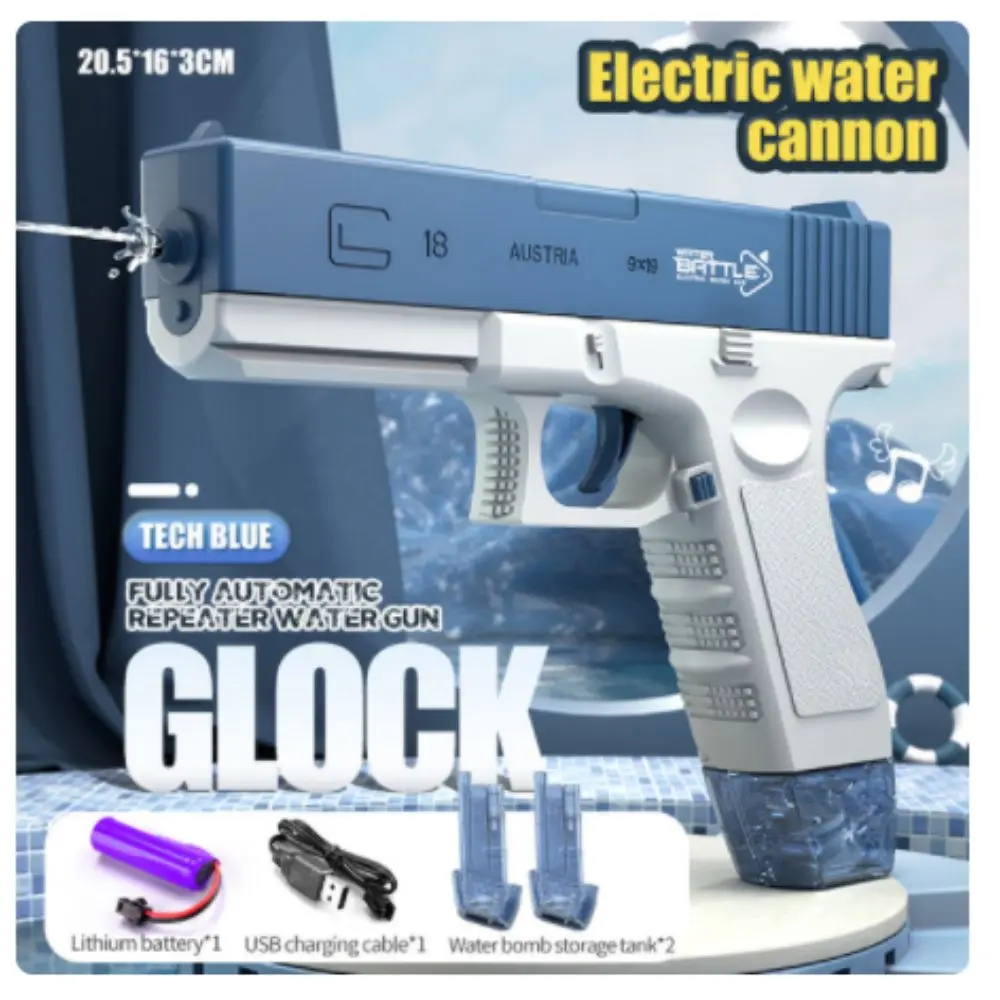 Water Gun Electric Glock Pistol Shooting Toy Full Automatic Summer Water Beach Toy Kids Boys Girls Adults