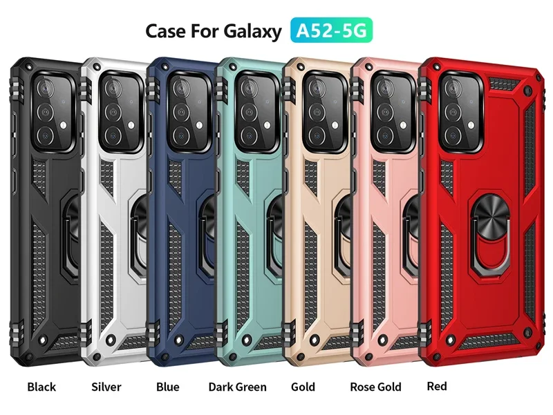 Fashion Armor Case with Metal Ring - Anti-Drop Shockproof Cover