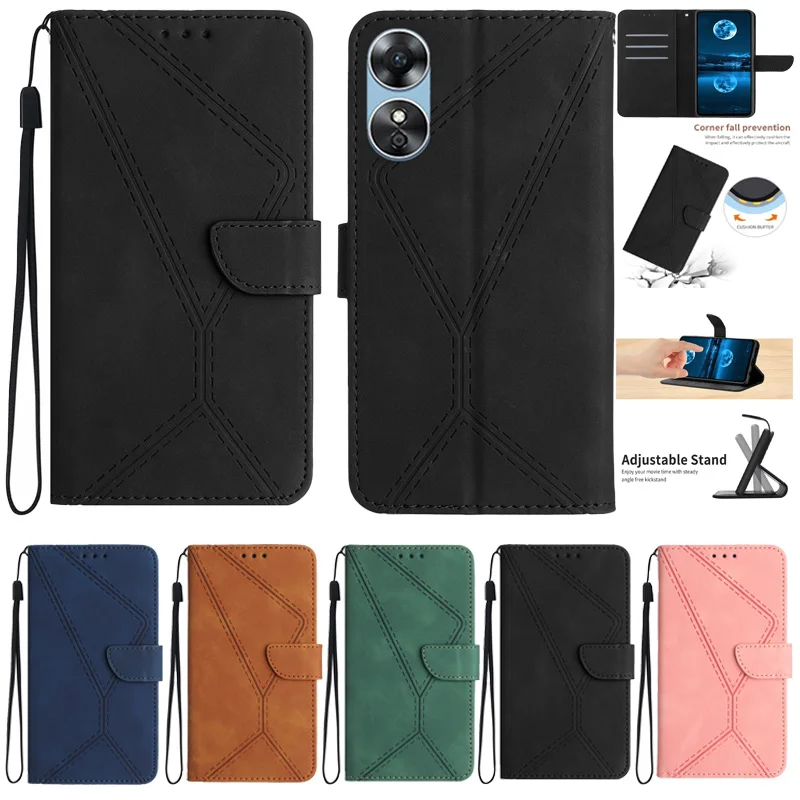 A17 Capa Per Oppo A17 Flip Case Oppo A 17 A77 Funda On Per Oppo A 17 A 77 Phone Capa Magnetic Coque Leather Wallet Protect Cover