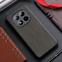 Bamboo Wood Pattern Leather Phone Case - Redmi Note 15 Pro 4G (Gray)
