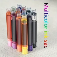 4 Boxes/40 Pieces Universal Ink Sac Refill Ink Practical Ink Cartridge Rerfill W/ Box 3.4 Mm Assorted Color for Office School 1