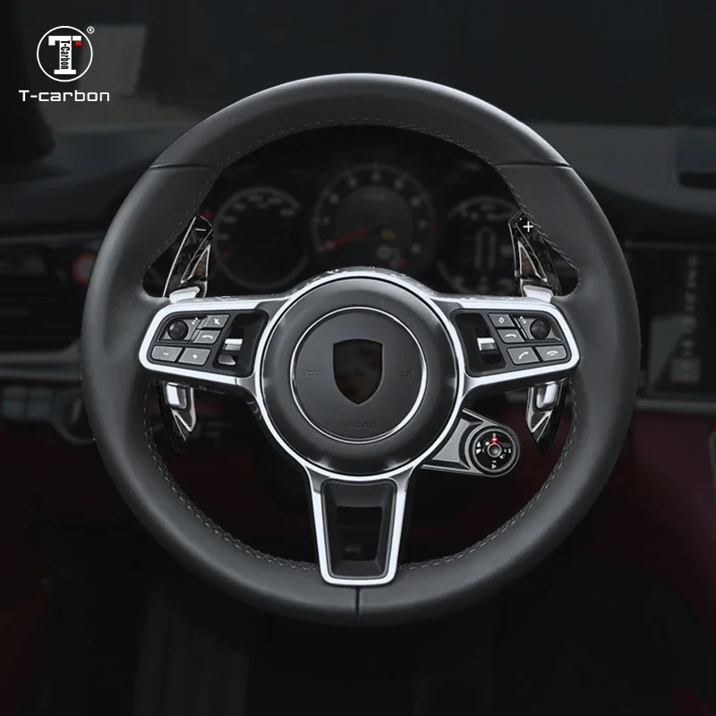 For Porsche Cayenne Cayman Macan Panamera Carrera 911 718 Carbon Fiber Steering Wheel DSG Shift Paddle Extended Sport