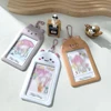 Kpop Photocard Holder with Keychain Y2K Kawaii cat Photo Card Sleeves ID Badge Holder Card Protector 4