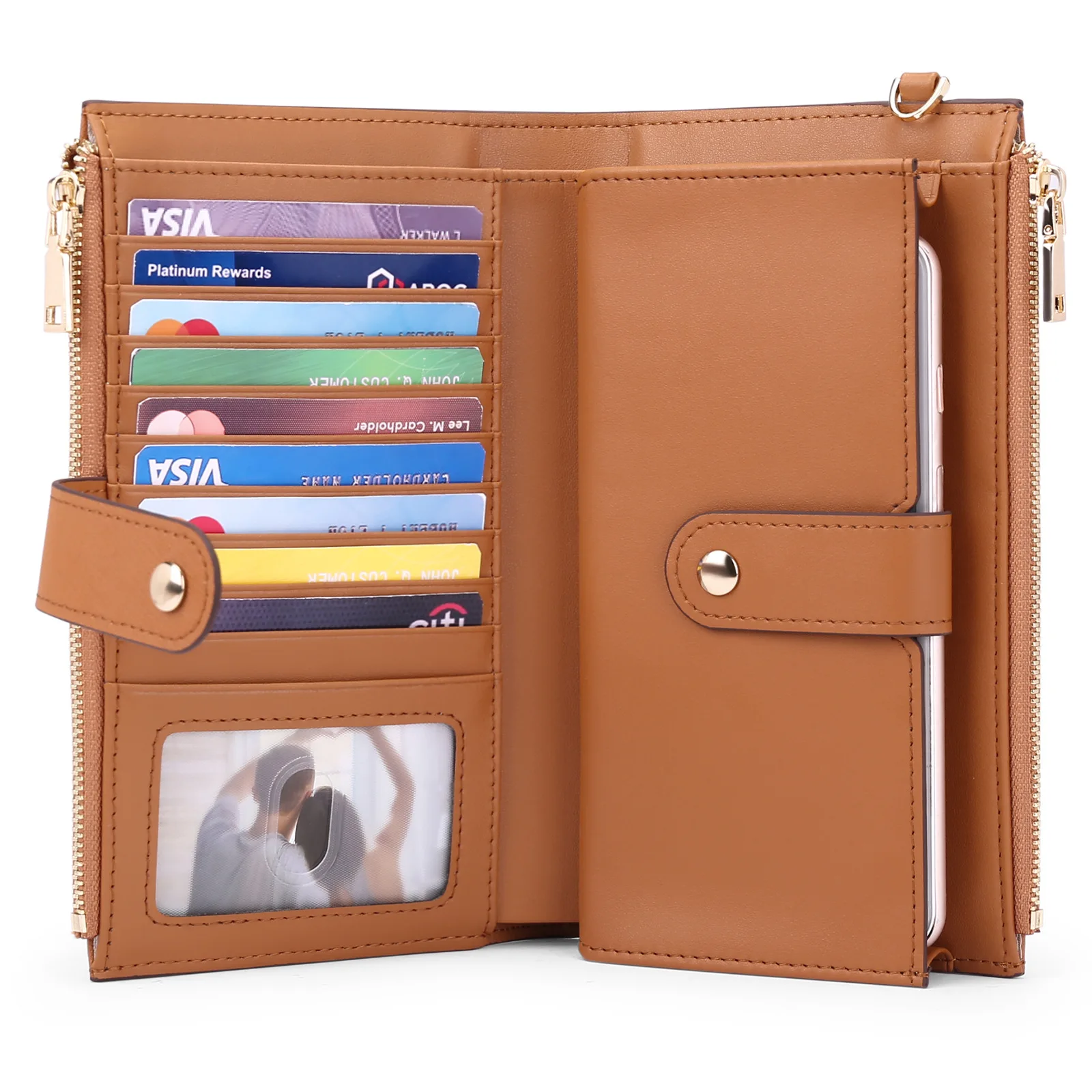 Women's Phone Wallet Bag Long Zipper Cltuch Walelt Genuine Leather Coin Purse Cow Leather Wallet Multi Card Holder