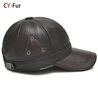 2025 New Style Men Brown Cow Leather Baseball Outdoor Real Leather Retro Hat Adjustable Real Cowhide Leather Baseball Cap 1