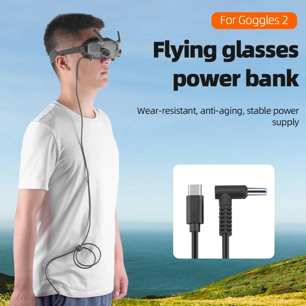 Drone Accessories Charging Cable for DJI Goggles 2 Flying Glasses Power Cable USB-PD Fast Charge Mobile Pwoer Supply for DJI Avata